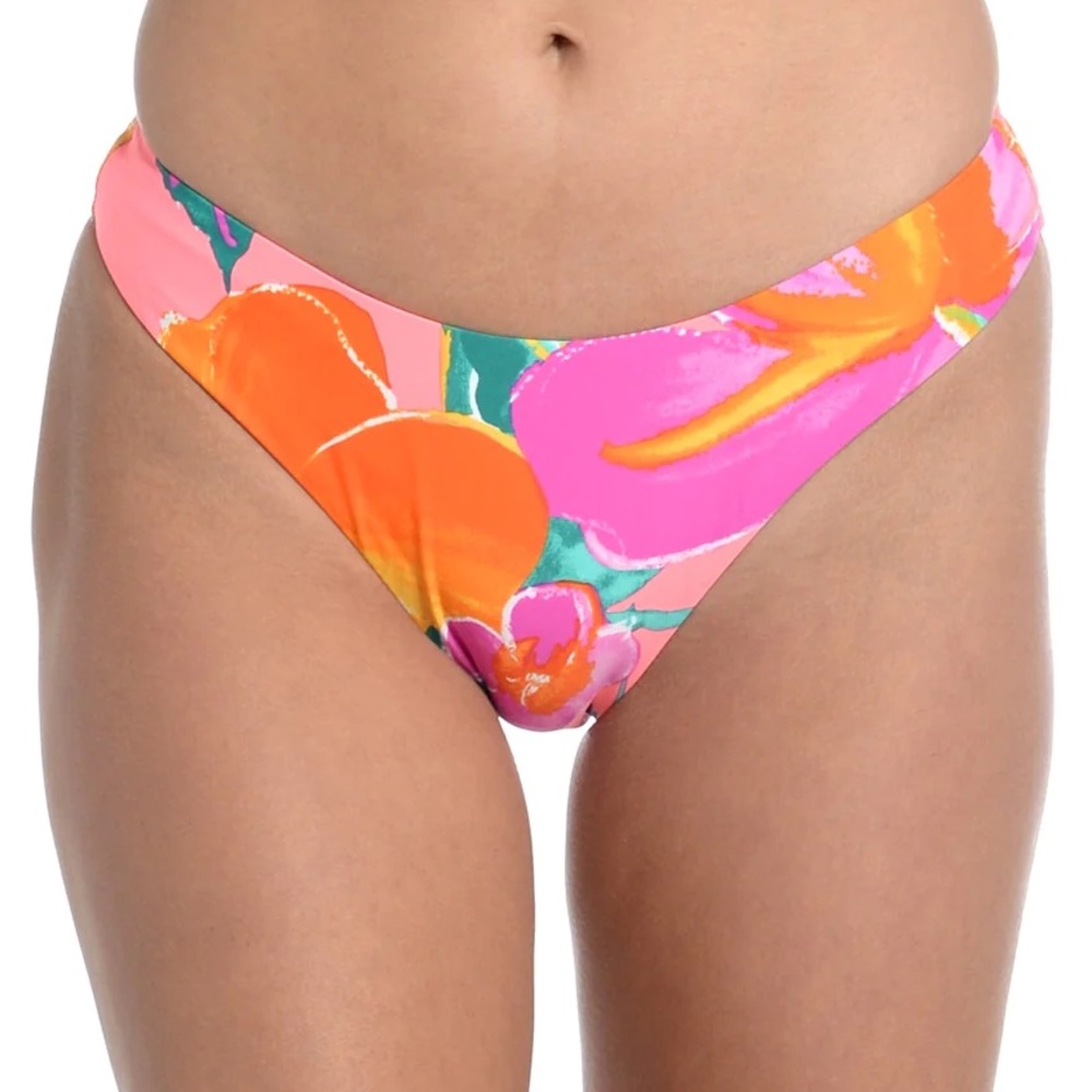 NWT La Blanca Isla Scoop Bikini Bottoms in Hot Coral - size 12